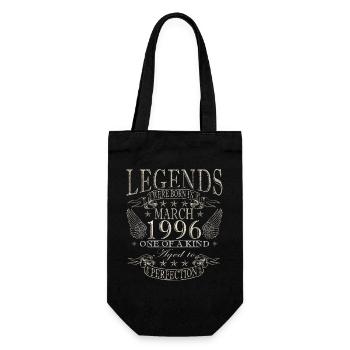 Geburtstag März 1996 - Geschenkbeutel für Flaschen - Schwarz - Vorne