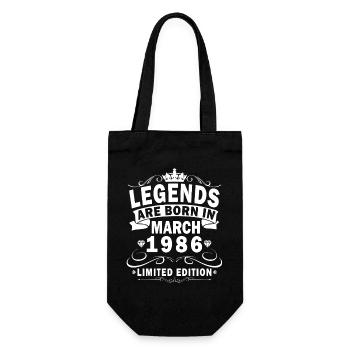 40th Birthday Gift Husband Wife March 1986 - Gift Bag for Bottles - black - Front