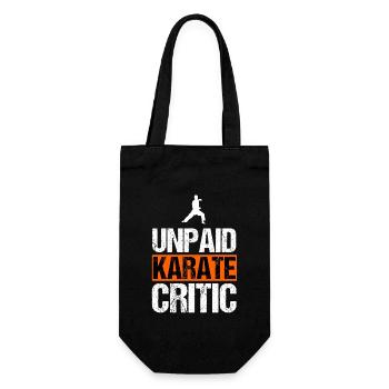 Unbezahlter Karate-Kritiker Lustiges Kampfsportdesign - Geschenkbeutel für Flaschen - Schwarz - Vorne