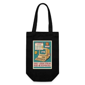 Login Streak | Gamer Routine Daily Check-in - Gift Bag for Bottles - black - Front