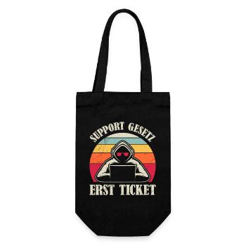 Computer Science Coder SUPPORT LAW FIRST TICKET - Gift Bag for Bottles - black - Front