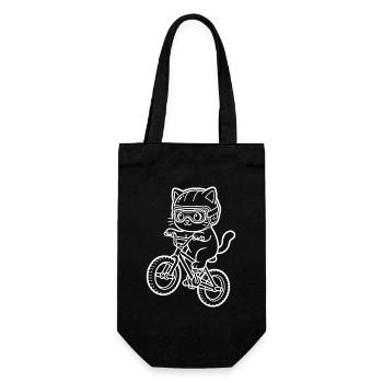 Kawaii Katze BMX Fahrrad - Geschenkbeutel für Flaschen - Schwarz - Vorne