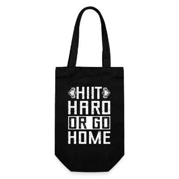 Gym Junkies Hiit Hard Or Go Home Calisthenics - Geschenkbeutel für Flaschen - Schwarz - Vorne