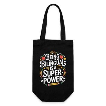 Expressions en langue étrangère Cadeau drôle en langue étrangère - Sac à bouteille - noir - Devant