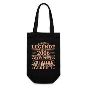 2006 Vintage Born 20 Years Birthday - Gift Bag for Bottles - black - Front