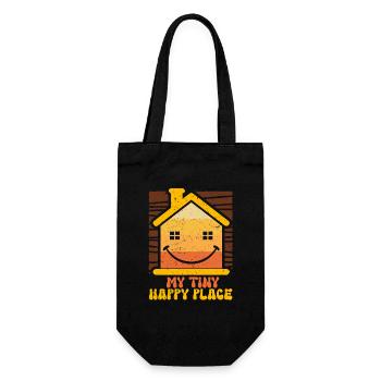 Tiny House My Tiny Happy Place - Geschenkbeutel für Flaschen - Schwarz - Vorne