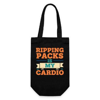 Ripping Packs ist mein Cardio-Sammelkarten-Sammler - Geschenkbeutel für Flaschen - Schwarz - Vorne