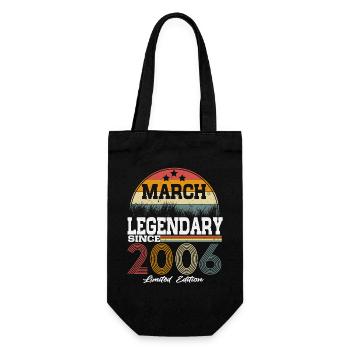 Legenden wurden im März 2006 geboren - Geschenkbeutel für Flaschen - Schwarz - Vorne