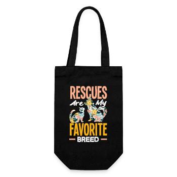 Rettungstiere Sind Meine Lieblingsrasse - Geschenkbeutel für Flaschen - Schwarz - Vorne