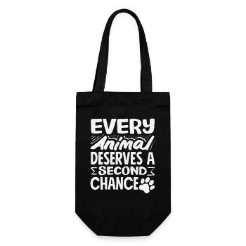 Every animal deserves a second chance Animal - Gift Bag for Bottles - black - Front
