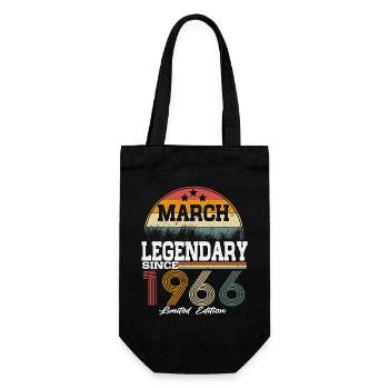 Legenden wurden im März 1966 geboren - Geschenkbeutel für Flaschen - Schwarz - Vorne