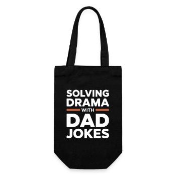 Solving Drama with Dad Jokes | Dad Humor - Gift Bag for Bottles - black - Front