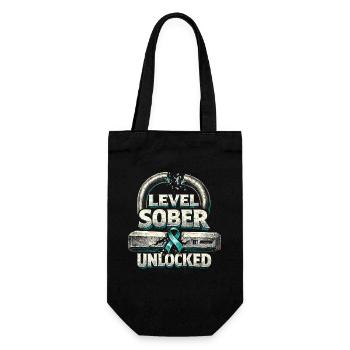 Detox Withdrawal Addict Level Sober Unlocked - Gift Bag for Bottles - black - Front