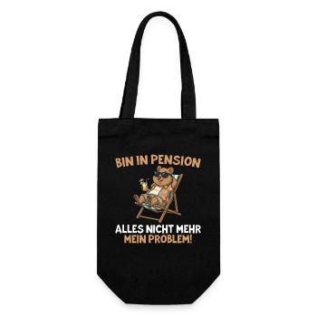 Pensioner Chilled quokka in a deck chair - Gift Bag for Bottles - black - Front