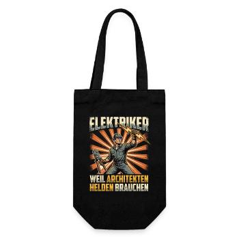 Electrician Shirt for Craftsman Heroes - Gift Bag for Bottles - black - Front