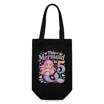 5e anniversaire de la Sirène 5 ans - Sac à bouteille - noir - Devant