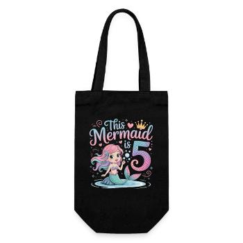5e anniversaire de la Sirène 5 ans - Sac à bouteille - noir - Devant