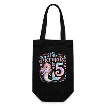 5e anniversaire de la Sirène 5 ans - Sac à bouteille - noir - Devant