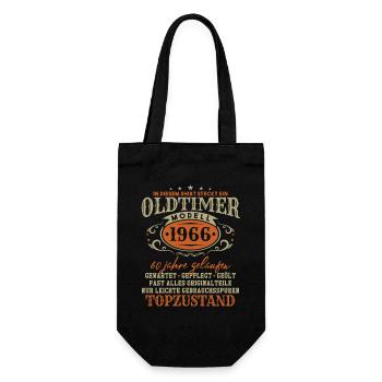 Oldtimer Baujahr 1966 Jahrgang Geburtstag Geschenk - Geschenkbeutel für Flaschen - Schwarz - Vorne