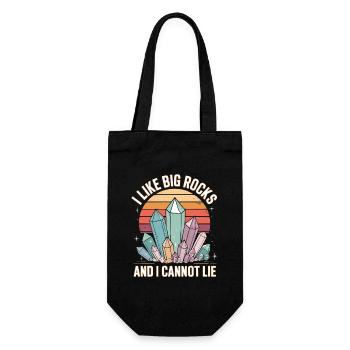 I Like Big Rocks And I Cannot Lie Retro Crystals - Gift Bag for Bottles - black - Front