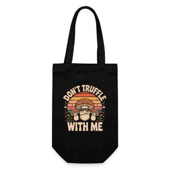  Dont Truffle With Me Lustiger Pilz Spruch Retro - Geschenkbeutel für Flaschen - Schwarz - Vorne