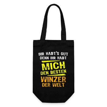 Don du vigneron - Sac à bouteille - noir - Devant