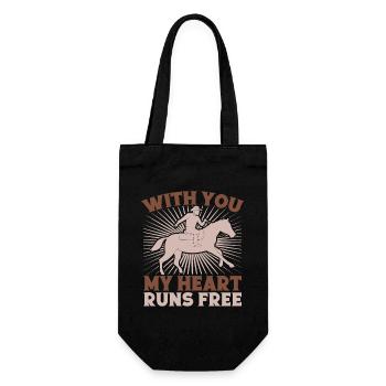 Western Rider With You Heart Runs Cowgirls Rodeo - Gift Bag for Bottles - black - Front