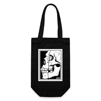 Broken Skull Portrait - Gift Bag for Bottles - black - Front