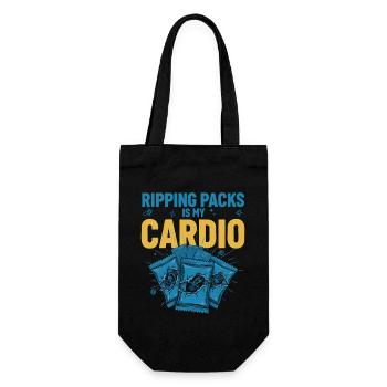 Packs zu rippen ist mein Cardio-Sammelkarten-Booster - Geschenkbeutel für Flaschen - Schwarz - Vorne