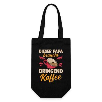 Café, Fête des pères, Papa - Sac à bouteille - noir - Devant