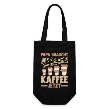 Kaffee Vater Vatertag Papa - Geschenkbeutel für Flaschen - Schwarz - Vorne