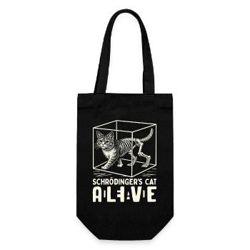Schrödinger's Cat Dead And Alive - Geschenkbeutel für Flaschen - Schwarz - Vorne