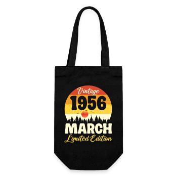 Anniversaire 70 ans Mars 1956 Cadeau Vintage Rétro - Sac à bouteille - noir - Devant
