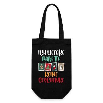 Weihnachten LIEFERE PAKETE KEINE GESCHENKE - Geschenkbeutel für Flaschen - Schwarz - Vorne