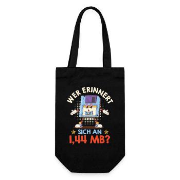 Computer WHO REMEMBERS 1.44 MB? FUNNY - Gift Bag for Bottles - black - Front
