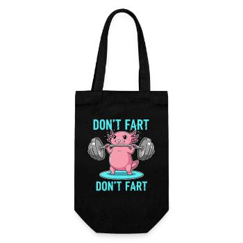 Fun Axolotl Gym Workout - Gift Bag for Bottles - black - Front