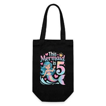 5e anniversaire de la Sirène 5 ans - Sac à bouteille - noir - Devant