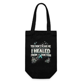 Entgiftung Entzug Suchtkrank Healed From Addiction - Geschenkbeutel für Flaschen - Schwarz - Vorne