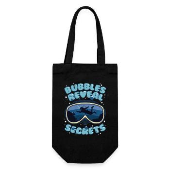 Taucher Tauchen Bubbles Reveal Secrets - Geschenkbeutel für Flaschen - Schwarz - Vorne