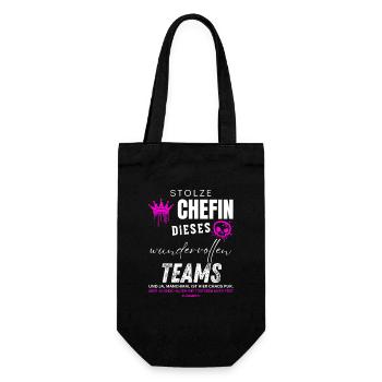 Stolze Chefin wundervolles Team Chefin Geschenke - Geschenkbeutel für Flaschen - Schwarz - Vorne