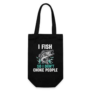 Je pêche pour ne pas étouffer les gens en pêchant - Sac à bouteille - noir - Devant