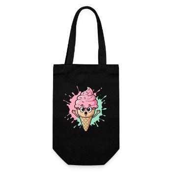 Kawaii Eistüte mit Sprinkles - Gift Bag for Bottles - black - Front