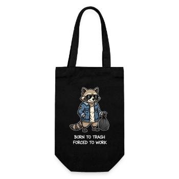Born to Trash Forced to Work Raccoon - Gift Bag for Bottles - black - Front