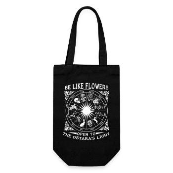 Sei wie Blumen, frohe Oster-Ostara - Geschenkbeutel für Flaschen - Schwarz - Vorne