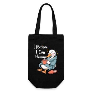 Humor – ich glaube, ich kann Flemme - Geschenkbeutel für Flaschen - Schwarz - Vorne