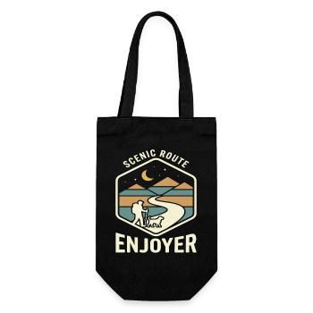 Scenic Route Enjoyer Wander Motif - Gift Bag for Bottles - black - Front