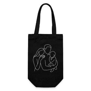 Famille familiale minimaliste Mère Père Famille - Sac à bouteille - noir - Devant