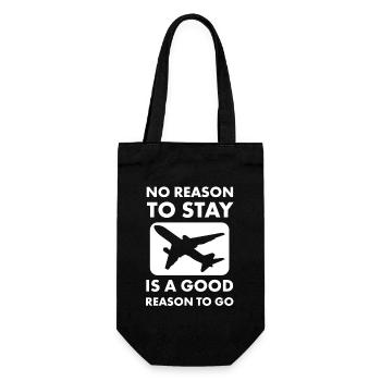 No Reason to Stay Travel Quote Graphic - Geschenkbeutel für Flaschen - Schwarz - Vorne