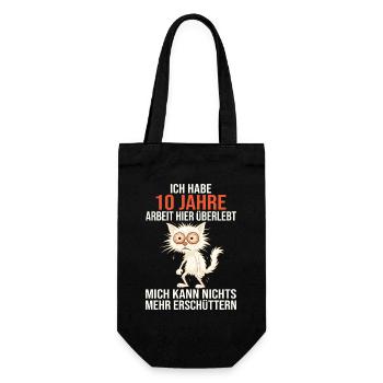 10 Year Company Anniversary Service Anniversary Work - Gift Bag for Bottles - black - Front