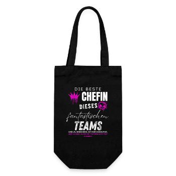 beste Chefin fantastisches Team Chefin geschenke - Geschenkbeutel für Flaschen - Schwarz - Vorne